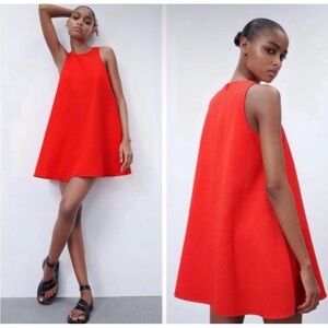 Zara Linen Blend Mini Dress